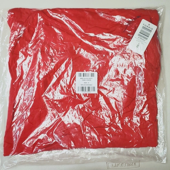 ❤NWT VINTAGE TORRID MINI TANK DRESS - VIVA MAGENTA RED - SUPER SOFT - PLUS SIZE - Picture 8 of 12
